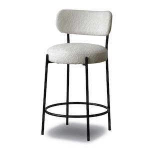 Boucle Collection: Oscar Boucle Barstool - White