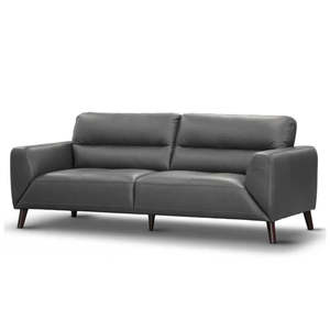 Living: Georgia 3 Seater Leather Sofa - Gun Metal
