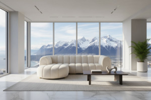 Living: Frazier Sofa with Left Chaise - Taupe Fleck