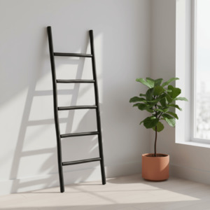 Home Decor: Large Rustic Ladder – Black