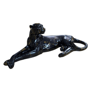 Home Decor: Leopard Statue - Black