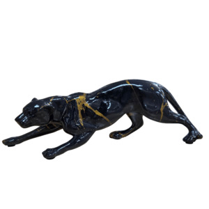 Home Decor: Leopard Statue – Black