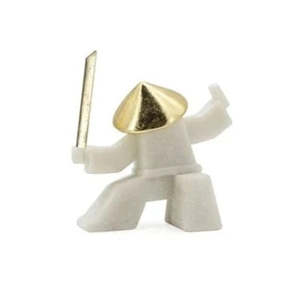 Designer Samurai Figurine – White with Gold - 18.5Cm