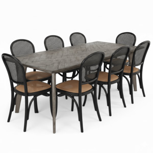 Dining: Nordic Herringbone Dining Suite - 8 Seater