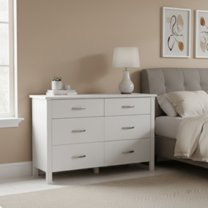 Dressing Table: Asbel 6 Drawer Lowboy | Dressing Table