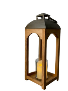 Candle Holders: Silhouette Lake House Hurricane – Small