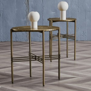 Side Tables: Copper Side Table Set/2