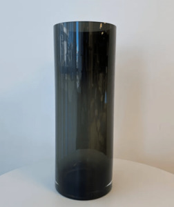 Fleur Cylindrical Glass Vase - Large Obsidian