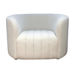 Glam Collection: Dubai Armchair - White Boucle