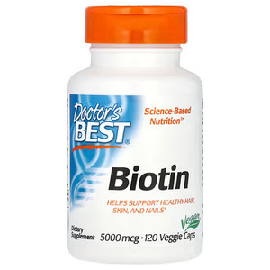 Products: Biotin 5,000 mcg, Doctor's Best 120 Veggie Caps - Online Health