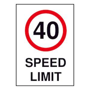 Speed Limit Signs: 40KM Speed Limit