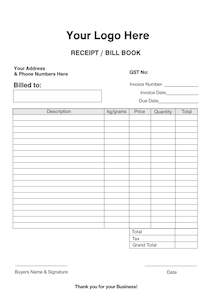 Receipt / Bill Book