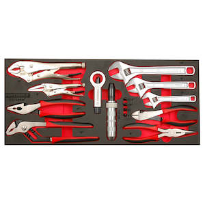 Powerbuilt Pliers: Powerbuilt 16pc Plier and Adjustable Wrench Tray