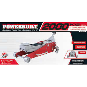 Powerbuilt Cat Jacks: Powerbuilt 2.2 Ton / 2000kg Low Profile Garage Jack (Steel/Aluminium)