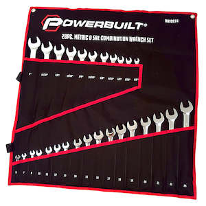 Powerbuilt Wrenches: 28PC COMBINATION FULLY POLISHED SPANNER SET