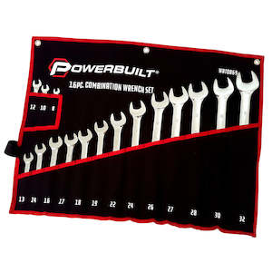 Powerbuilt Wrenches: Powerbuilt 16pc Metric Ring and Open-End Spanner Set mirror polished