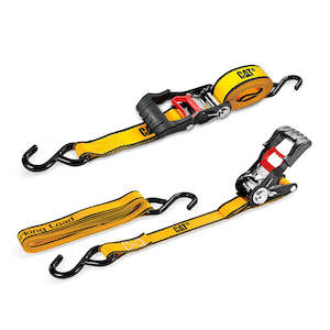 Outdoors: Cat® 3.6M x 25mm, 2pc Ratchet Tie-Down Strap - 400KG