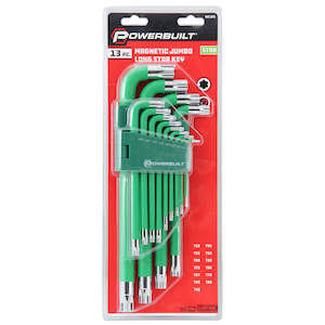 Hex Key Torx Key Sets: Powerbuilt 13pc Jumbo Long Magnetic Star/Torx Key Wrench Set