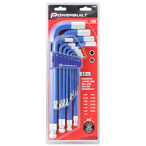 Powerbuilt 13pc Jumbo Long Magnetic Metric Hex Key Wrench Set