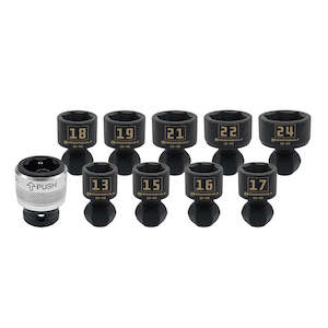 Socket Sets: 1/2" Dr 10pc Quick Change Universal Joint Socket Set