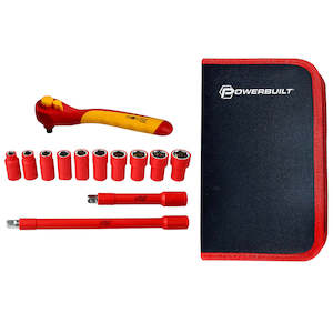 Socket Sets: 3/8" Dr 13pc VDE Socket Set W/Storage Case