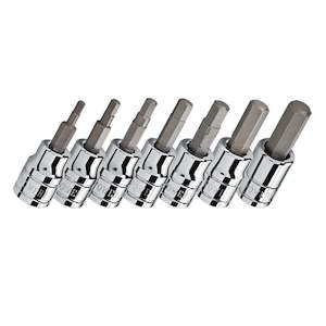 Socket Sets: 3/8DR 7PC METRIC MALE HEX BIT SOCKET SET