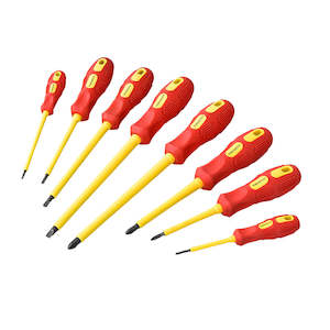 Screwdriver Bit Sets: 8pc Powerbuilt 1000V Insulated Electricians VDE Screwdriver Set