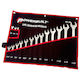 Powerbuilt 16pc Imperial Ring and Open-End Spanner Set mirror polished