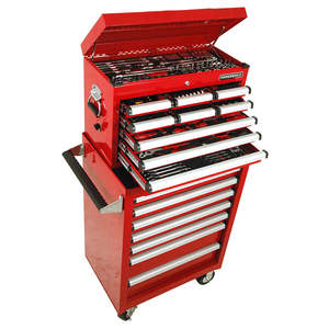 Powerbuilt Tool Boxes Tools: Powerbuilt 294pc Red Tool Chest, Roller Cabinet & Assorted Tools