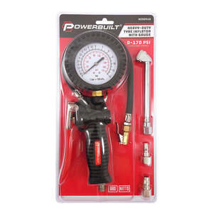 Powerbuilt Heavy-Duty Tyre Inflator with Gauge