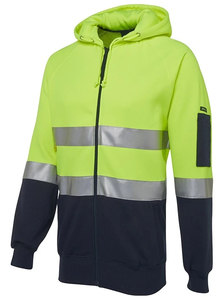 Hi Vis (D+N) Full Zip Fleecy Hoodie by JB’s
