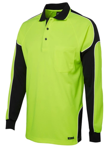 Hi Vis Arm Panel Long Sleeve Polo by JB’s
