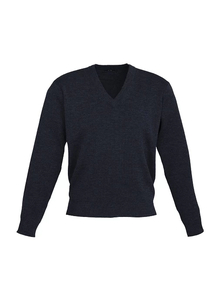 Woolmix Mens “V” Neck Pullover by Biz Collection