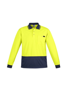 Hi Vis Comfort Back Mens Long Sleeve Polo by Syzmik