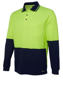 Hi Vis Cotton Back Long Sleeve Polo by JB’s
