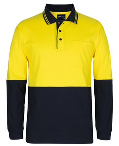 Hi Vis Cotton Long Sleeve Polo by JB’s