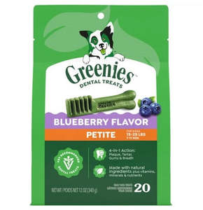 Greenies Dental Chews Blueberry For Petite Dogs 20 Pack