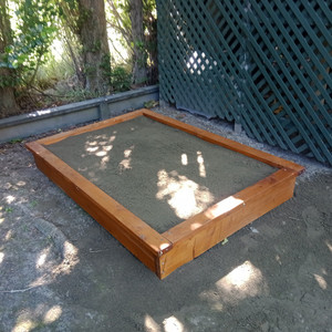Products: Covered Douglas Fir Sandpit with Seats all around Woodnbits