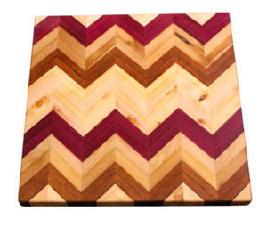 4 Species Chevron Pattern Chopping Board Woodnbits