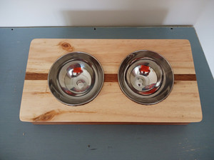 Products: Funky Wooden Cat/Dog Bowl Stand Woodnbits