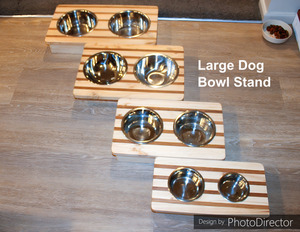 Products: Medium Dog Bowl Stand made from Kwila and Pinus Radiata Woodnbits