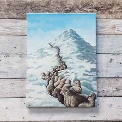 Original Paintings: Original Painting - Snow Raking