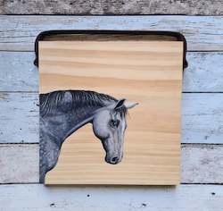 Serving Platters: Wooden Cheese Board - Dapple Grey