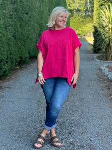 Sale Clearance: Hot Pink Kimmy Cotton Tee