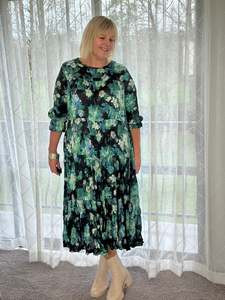 Cascade Dress -Seafoam Flowers