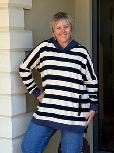 Jellicoe: Latta Sweater Zebra Crossing - Navy