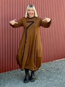 Deanne Hobbs Fashion Collection Nz Designed: Marcia Dress-Spiced Coffee