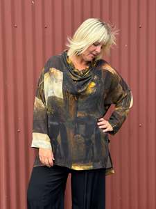 Deanne Hobbs Fashion Collection Nz Designed: Low Line Top Midnight Trek