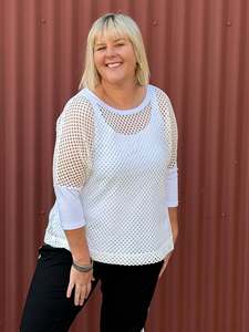 Bittermoon Fashion Collection Nz Made: White Mesh Top