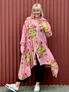 Jellicoe: Empire Shirt Dress Luminous Florals
